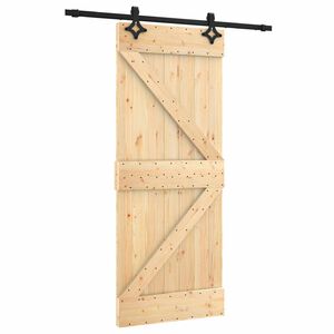vidaXL Posuvn&eacute; dveře 85 x 210 cm Masivn&iacute; borov&eacute; dřevo (neupraven&eacute;)