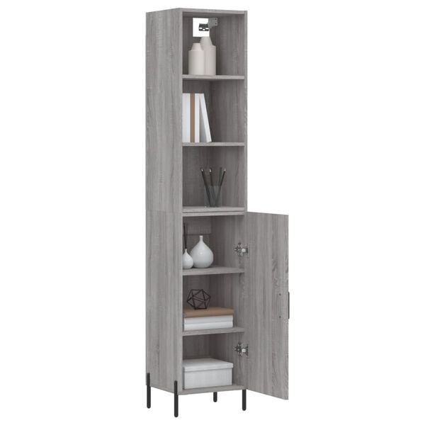 vidaXL Skř&iacute;ň highboard &scaron;ed&aacute; sonoma 34,5 x 34 x 180 cm kompozitn&iacute; dřevo