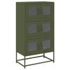 vidaXL Skř&iacute;ň highboard olivově zelen&aacute; 68x39x123 cm ocel