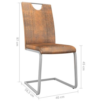 vidaXL Jídelní židle 4 ks semišově hnědé umělá kůže