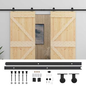 vidaXL Posuvn&eacute; dveře 2 ks 100 x 210 cm Masivn&iacute; borovicov&eacute; dřevo