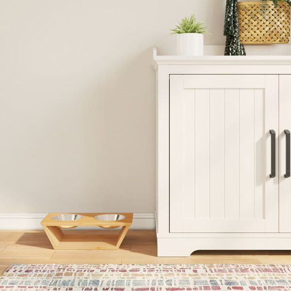 vidaXL Vyvýšené misky pro psy 35,5 x 18 x 10,5 cm bambus