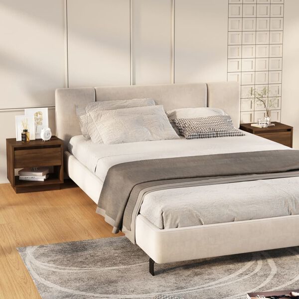 vidaXL Nočn&iacute; stolky 2 ks hněd&yacute; dub 45 x 34 x 44 cm dřevotř&iacute;ska