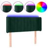 vidaXL Čelo postele s LED tmavě zelen&eacute; 103 x 16 x 78/88 cm samet