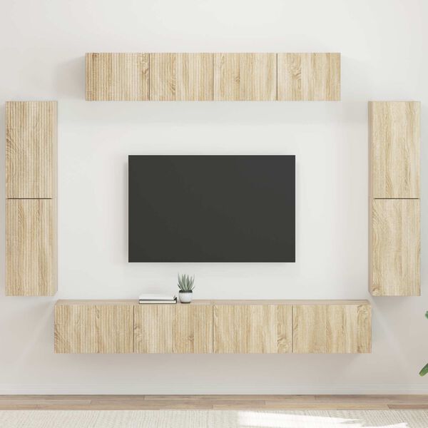 vidaXL Televizn&iacute; skř&iacute;ň 8 pcs Sonoma dub