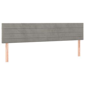 vidaXL Čela postele světle &scaron;ed&aacute; 200x5x78/88 cm samet