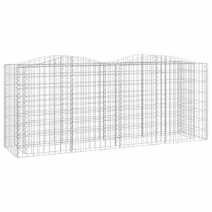 vidaXL Klenut&yacute; gabion vyv&yacute;&scaron;en&yacute; z&aacute;hon 200x50x100 cm pozinkovan&eacute; železo