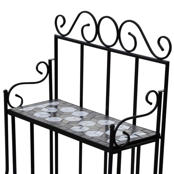 Stojan na květiny černý a bílý mozaikový vzor