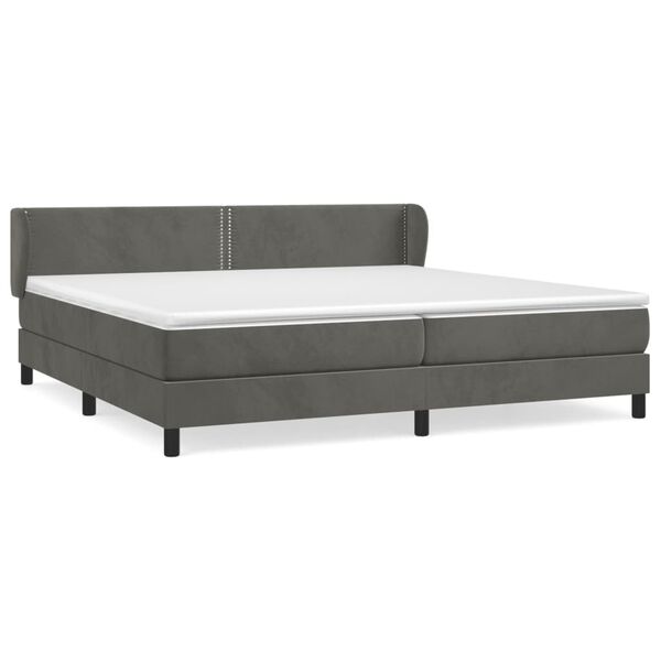 vidaXL Box spring postel s matrac&iacute; tmavě &scaron;ed&aacute; 200x200 cm samet
