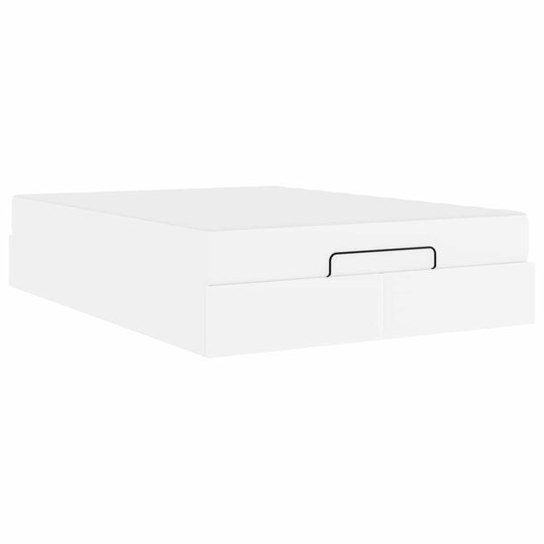 vidaXL R&aacute;m postele s matrac&iacute; s matrac&iacute; 2 pcs B&iacute;l&aacute; PVC