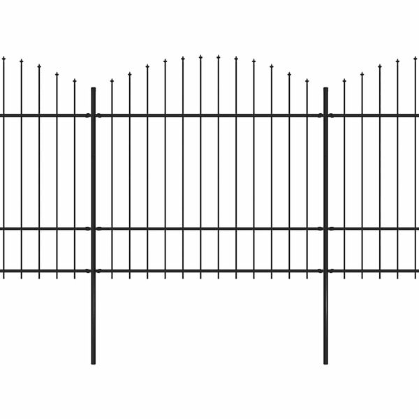 vidaXL Zahradní plot s kopím nahoře ocelový 1781,5 x 175 cm černý