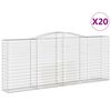 vidaXL Klenut&eacute; gabionov&eacute; ko&scaron;e 20ks 400x50x160/180cm pozinkovan&eacute; železo