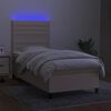 vidaXL Box spring postel s matrac&iacute; a LED kr&eacute;mov&aacute; 90x190 cm textil