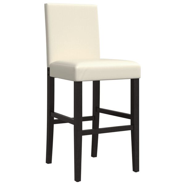 vidaXL Barov&eacute; židle 2 ks masivn&iacute;ho kaučukov&eacute; dřevo a uměl&aacute; kůže