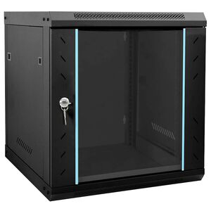 vidaXL S&iacute;ťov&yacute; kabinet s &uacute;loži&scaron;těm Čern&aacute; 53 x 60 x 60 cm Ocel