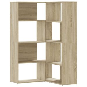 vidaXL Rohov&aacute; knihovna 4patrov&aacute; dub sonoma 85 x 85 x 140 cm kompozit