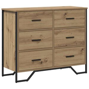 vidaXL Př&iacute;born&iacute;k 6-Z&aacute;suvka Artisanov&yacute; dub 91 x 35,5 x 74,5 cm