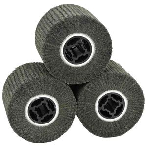 vidaXL Brusn&eacute; v&aacute;lečky 3 pcs Čern&aacute; 12 x 12 x 10 cm Syntetick&eacute; vl&aacute;kno