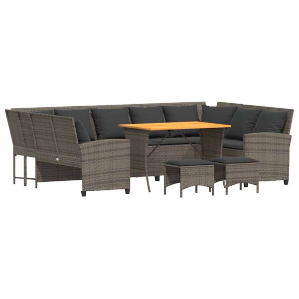 vidaXL 4d&iacute;ln&aacute; zahradn&iacute; sedac&iacute; souprava s podu&scaron;kami &scaron;ed&aacute; polyratan