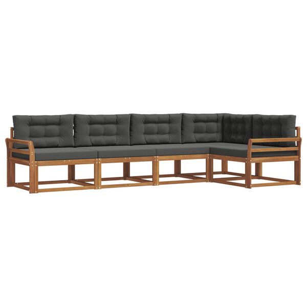 vidaXL Venkovn&iacute; pohovkov&aacute; souprava 5 pcs Přirozen&aacute; a Anthracitov&aacute;