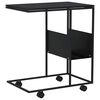 vidaXL Odkl&aacute;dac&iacute; stolek s kolečky čern&yacute; 55x36x63,5 cm kompozitn&iacute; dřevo