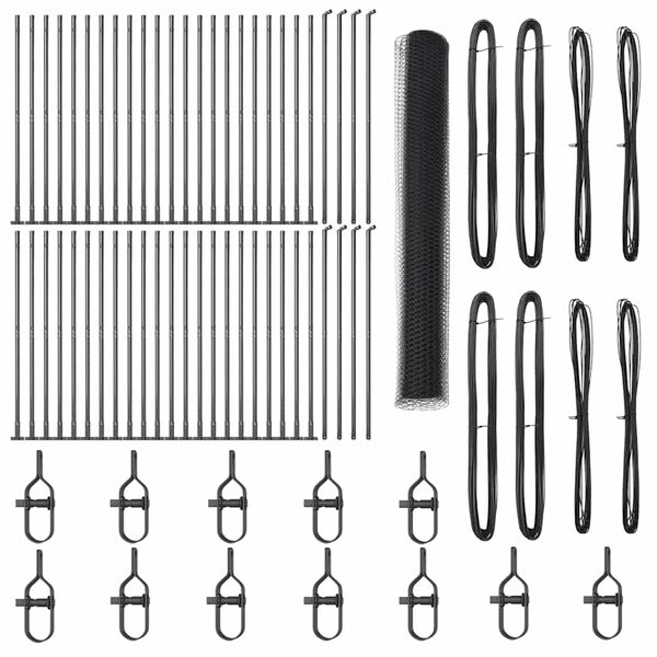 vidaXL Plotov&yacute; sloupek. &Scaron;ed&aacute; 100 x 1,2 m (mesh 13 mm) Ocel a PVC