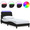 vidaXL R&aacute;m postele s LED bez matrace čern&yacute; 90x200 cm L&aacute;tka