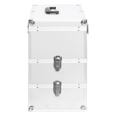 vidaXL Kosmetický kufřík 37 x 24 x 40 cm stříbrný hliník