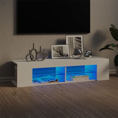 vidaXL TV skříňka s LED osvětlením bílá 135 x 39 x 30 cm