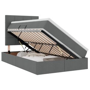 vidaXL Postel s &uacute;ložn&yacute;m prostorem a LED osvětlen&iacute;m s LED Tmavě &scaron;ed&aacute;