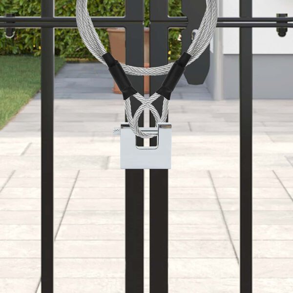 vidaXL visac&iacute; z&aacute;mek 2 pcs Stř&iacute;brn&aacute; 5 x 1,9 x 4,5 cm Železo