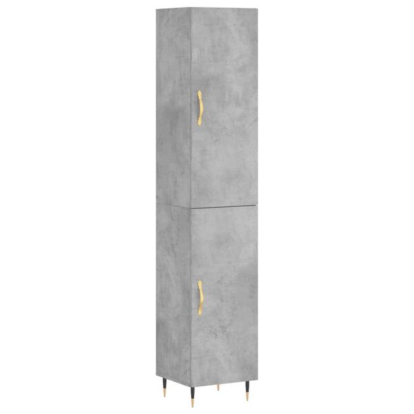 vidaXL Skř&iacute;ň highboard betonově &scaron;ed&aacute; 34,5x34x180 cm kompozitn&iacute; dřevo