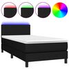 vidaXL Box spring postel s matrac&iacute; a LED čern&aacute; 100x200 cm textil