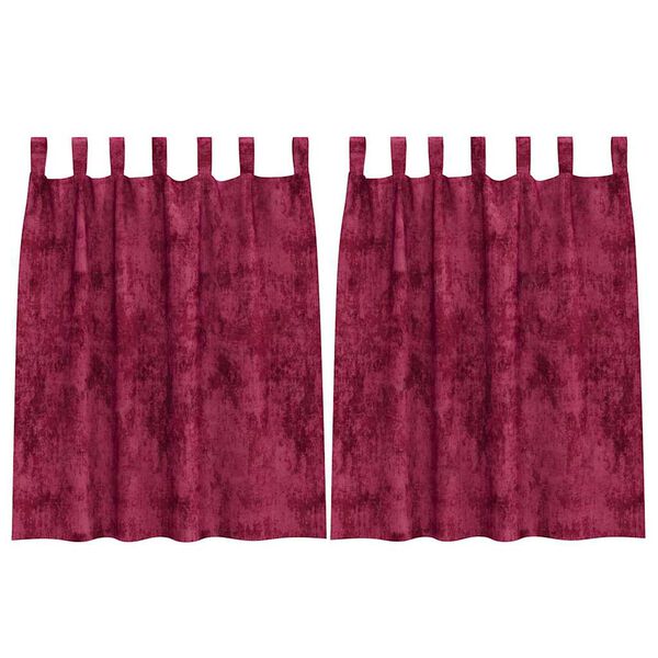 vidaXL Sametov&eacute; z&aacute;věsy 2 pcs V&iacute;no Červen&eacute; 140 x 140 cm samet