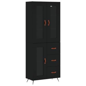 vidaXL Skř&iacute;ň highboard čern&aacute; 69,5 x 34 x 180 cm kompozitn&iacute; dřevo