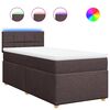 vidaXL Box spring postel s matrac&iacute; tmavě hněd&aacute; 90x200 cm textil