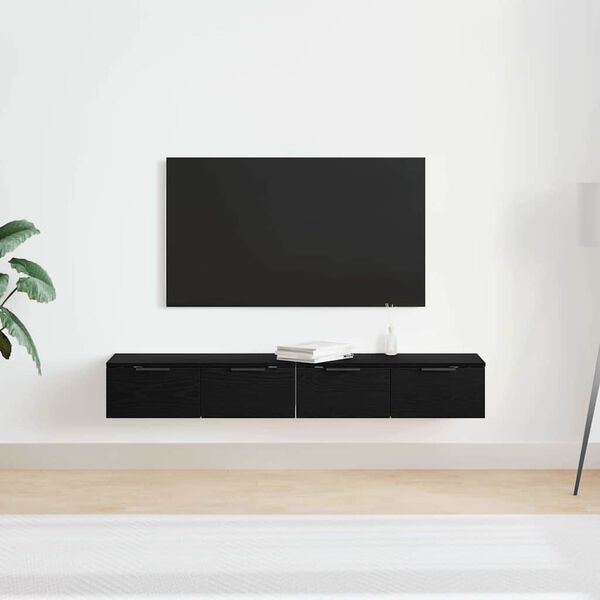 vidaXL Nástěnná skříň 2 pcs Černý dub 68 x 30 x 20 cm kompozitní dřevo