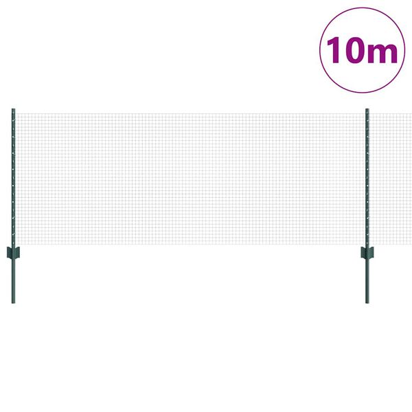 vidaXL Plot s sloupkem Zelen&aacute; 0,8 x 10 m Ocel a PVC