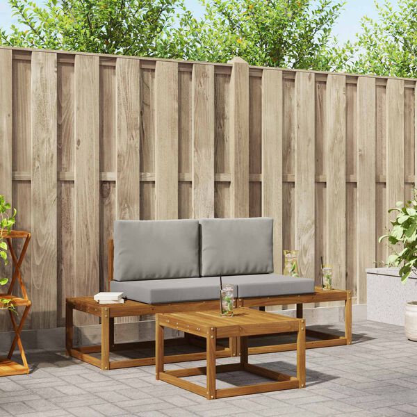 vidaXL Venkovn&iacute; pohovkov&aacute; souprava s pol&scaron;t&aacute;řem 3 pcs Př&iacute;rodn&iacute;