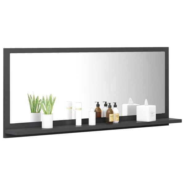 vidaXL Koupelnov&eacute; zrcadlo &scaron;ed&eacute; 90 x 10,5 x 37 cm dřevotř&iacute;ska