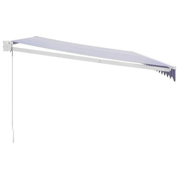 vidaXL Zatahovac&iacute; mark&yacute;za modr&aacute; a b&iacute;l&aacute; 5 x 3 m textil a hlin&iacute;k