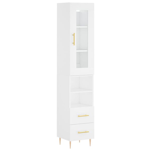 vidaXL Skříň highboard bílá 34,5 x 34 x 180 cm kompozitní dřevo