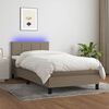 vidaXL Box spring postel s matrac&iacute; a LED taupe 100x200 cm textil