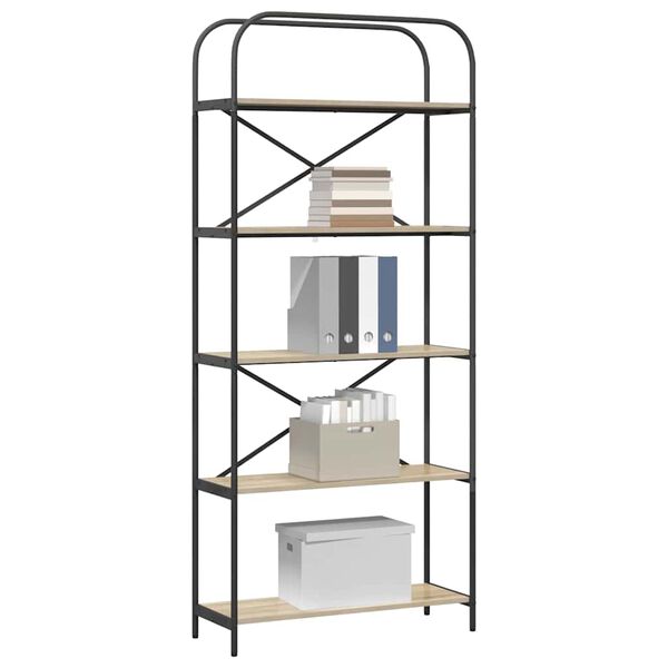 vidaXL Knihovna Sonoma dub 80 x 30 x 183 cm Kompozitn&iacute; dřevo