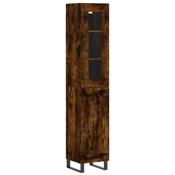 vidaXL Skříň highboard kouřový dub 34,5 x 34 x 180 cm kompozitní dřevo
