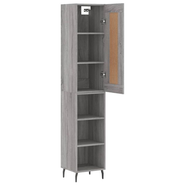 vidaXL Skř&iacute;ň highboard &scaron;ed&aacute; sonoma 34,5 x 34 x 180 cm kompozitn&iacute; dřevo