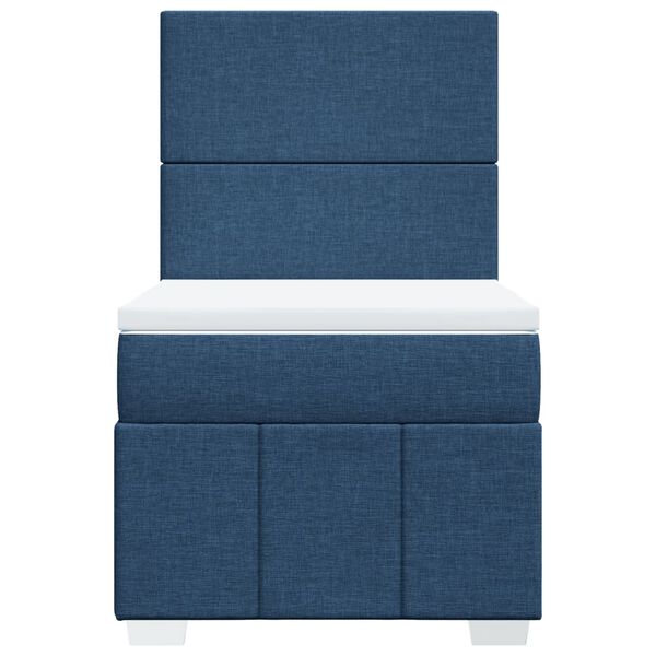 vidaXL Box spring postel s matrac&iacute; modr&aacute; 100 x 200 cm textil