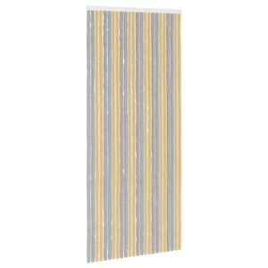 vidaXL Z&aacute;clona proti hmyzu Chenille &Scaron;ed&aacute; a b&eacute;žov&aacute; 100 x 230 cm 100% PP