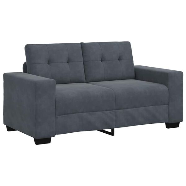 vidaXL Loveseat Sofa Tmavě &scaron;ed&aacute; 120 cm samet