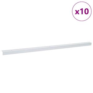 vidaXL Schodov&eacute; hrany 10 ks Stř&iacute;brn&aacute; 67 x 3.5 x 3 cm Hlin&iacute;k